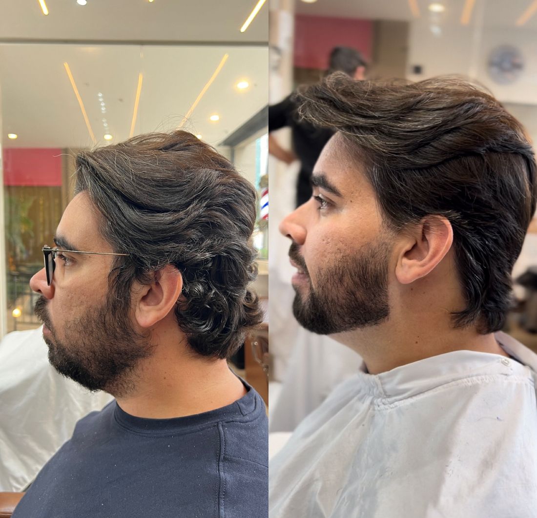 Antes e depois de corte com leitura visagista