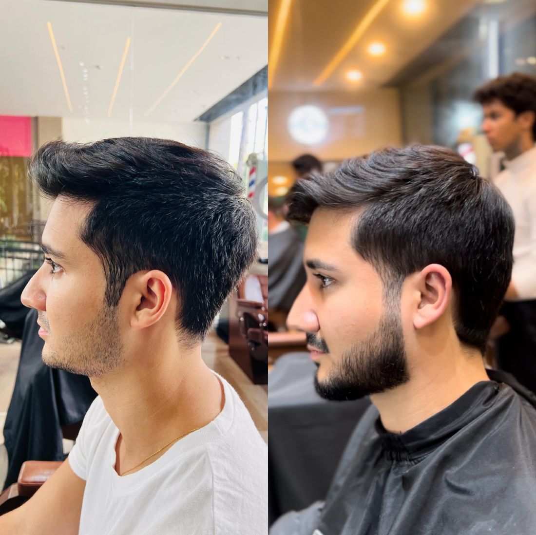 Antes e depois de corte com leitura visagista